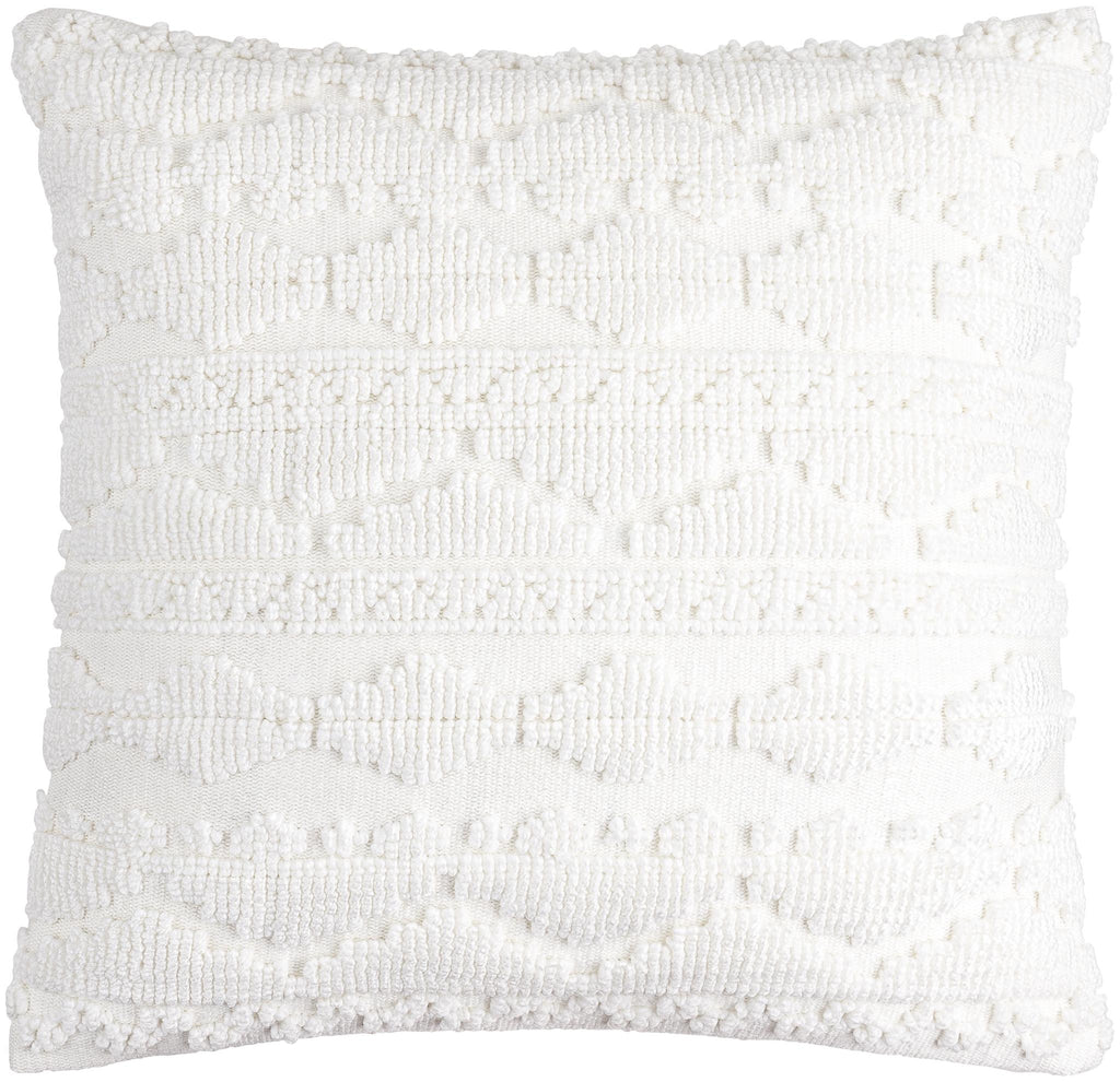 Surya Matthew MTW-001 White 18"H x 18"W Pillow Cover