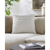 Surya Matthew MTW-001 White 18"H x 18"W Pillow Cover