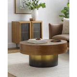 Surya Russula RSU-003 Dark Brown Metallic - Gold 16"H x 36"W x 36"D Furniture