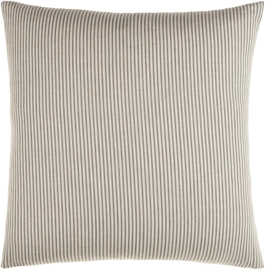 Surya Skinny Stripe SSP-001 Charcoal Light Beige 18"H x 18"W Pillow Cover