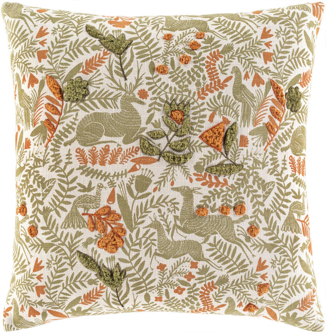 Surya Tanzania TZN-006 Burnt Orange Off-White 18"H x 18"W Pillow Cover