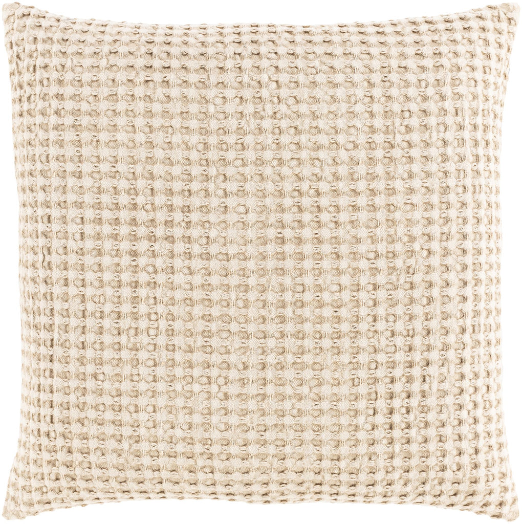 Surya Waffle WFL-006 Tan 22"H x 22"W Pillow Cover
