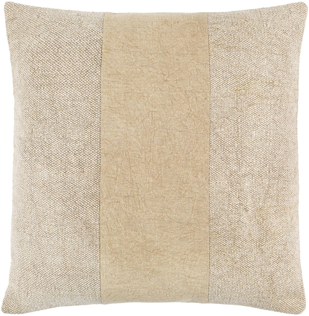 Surya Washed Stripe WSS-005 Light Beige 18"H x 18"W Pillow Cover