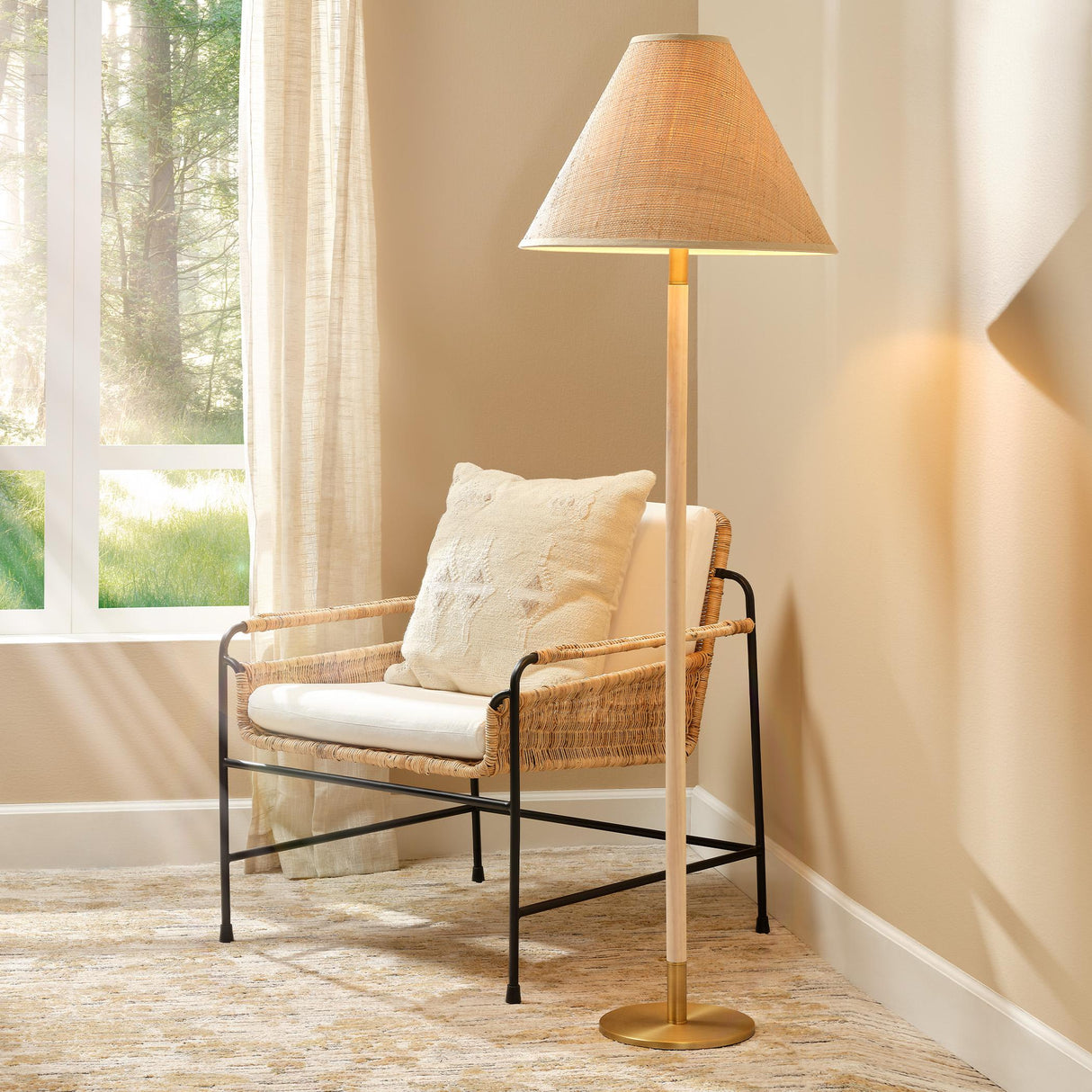 Jamie Young Morgana Metal and Wood Floor Lamp