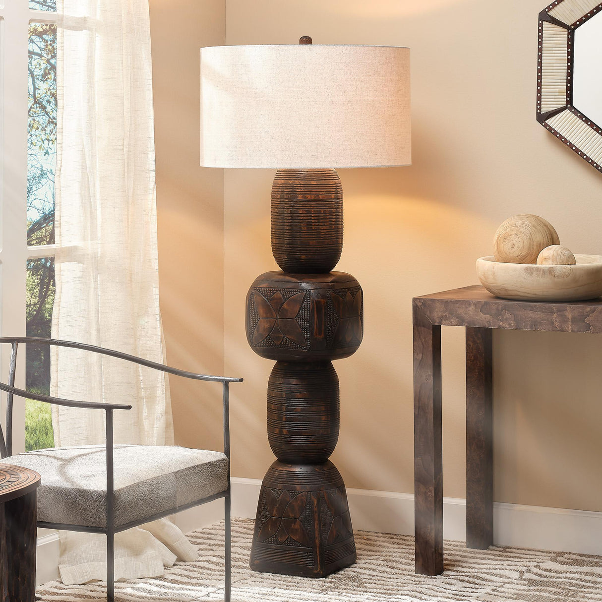 Jamie Young Totem Wood Floor Lamp