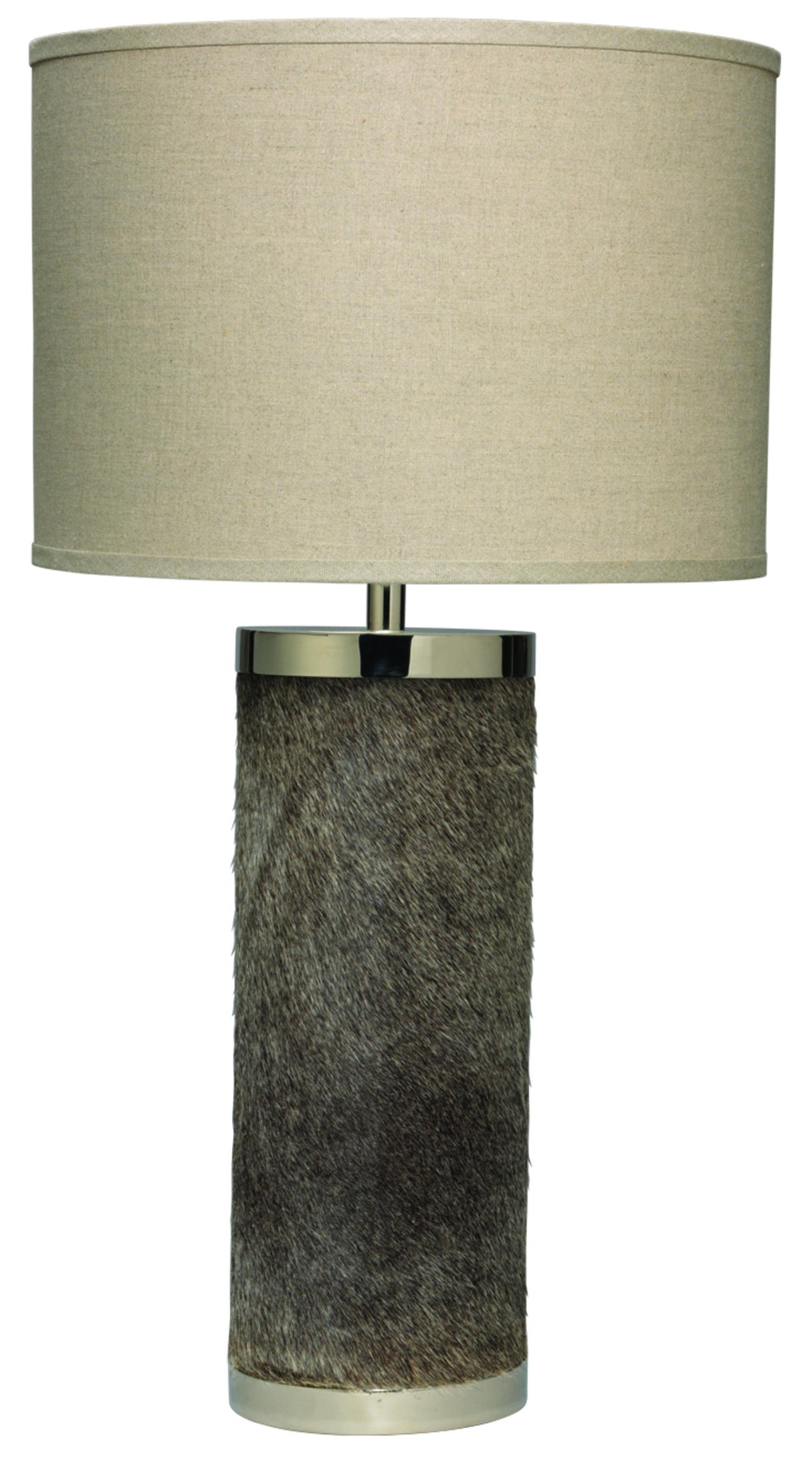 Jamie Young Column Hide Table Lamp with Linen Shade