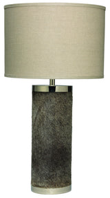 Jamie Young Column Hide Table Lamp with Linen Shade