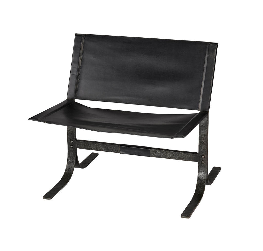 Jamie Young Alessa Leather Sling Chair, Black