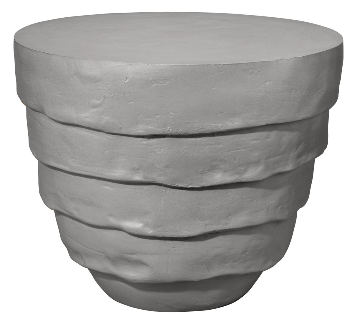 Jamie Young Concentric Fiber Glass Indoor/Outdoor Side Table, Cement Rustic