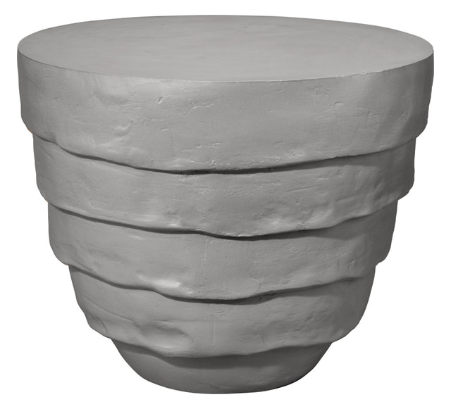 Jamie Young Concentric Fiber Glass Indoor/Outdoor Side Table, Cement Rustic