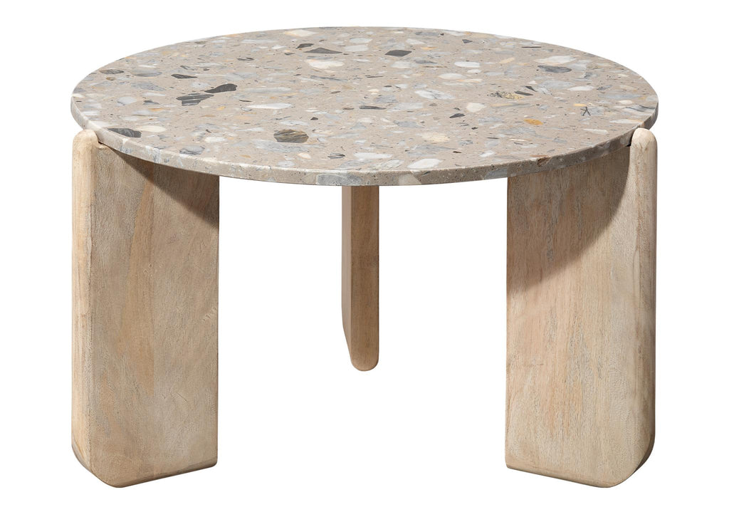 Jamie Young Quarry Wood and Terrazzo Coffee Table