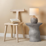 Jamie Young Sculpt Fiber Glass Indoor & Outdoor Side Table, Cement Rustic