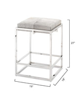 Jamie Young Shelby Hide Stool, Grey