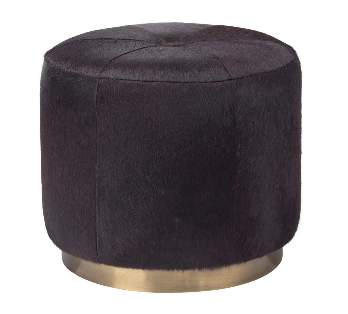 Jamie Young Thackery Hide On Roud Pouf, Small