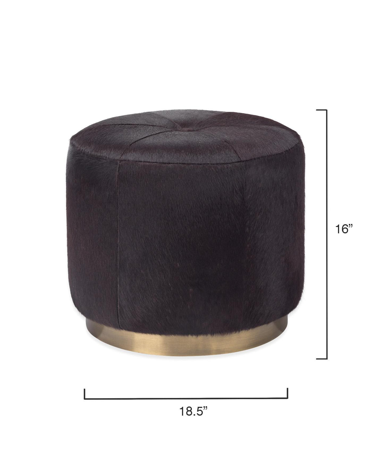 Jamie Young Thackery Hide On Roud Pouf, Small