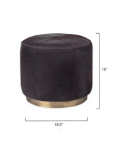 Jamie Young Thackery Hide On Roud Pouf, Small