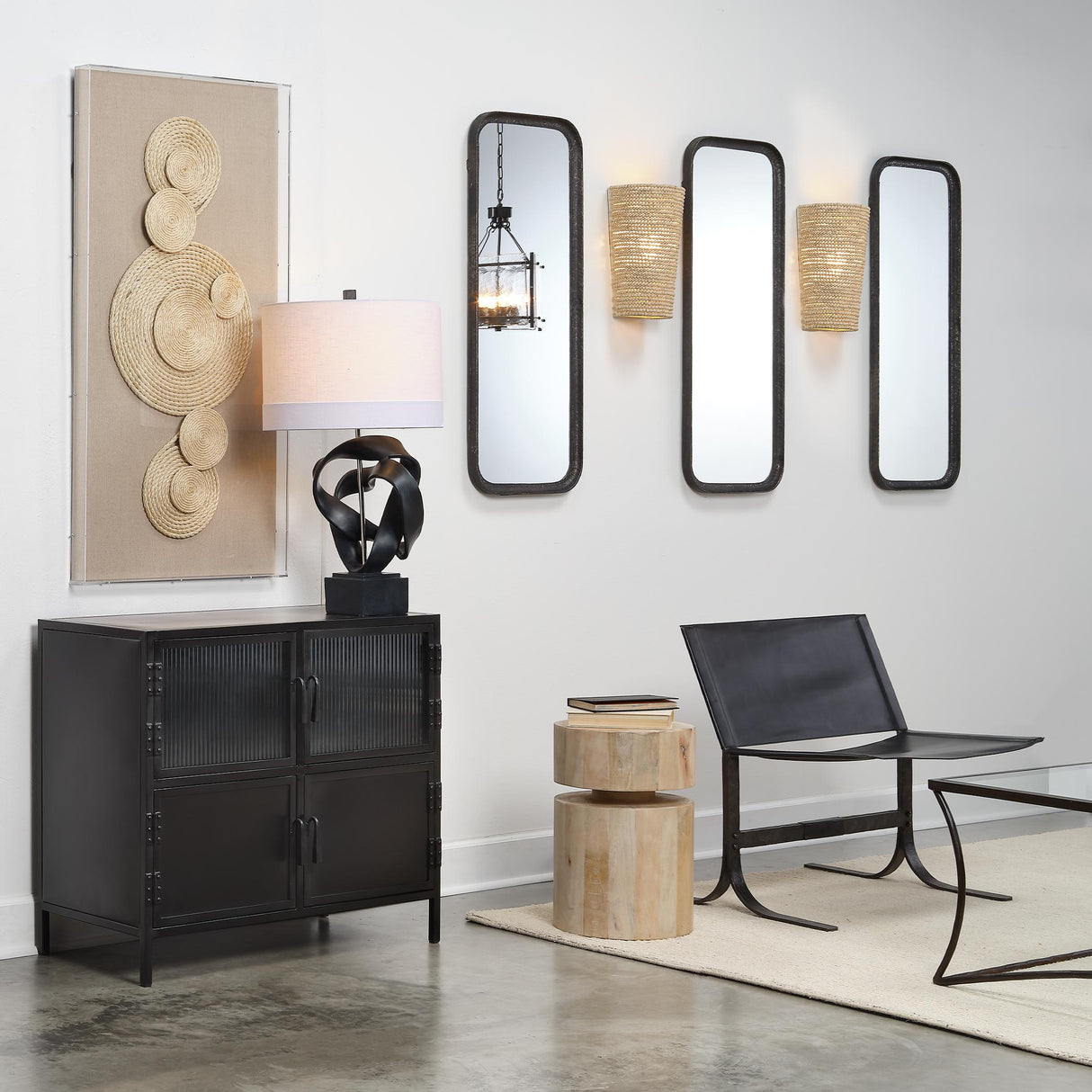 Jamie Young Vitrino 4 Door Iron Side Table