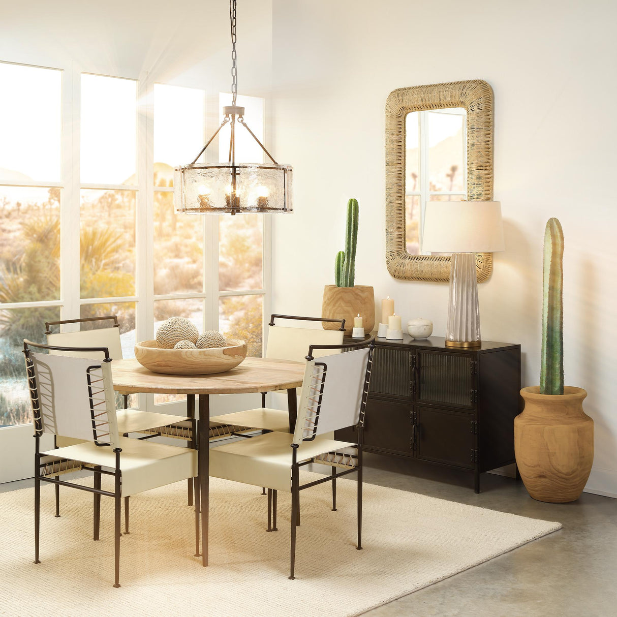 Jamie Young Vitrino 4 Door Iron Side Table