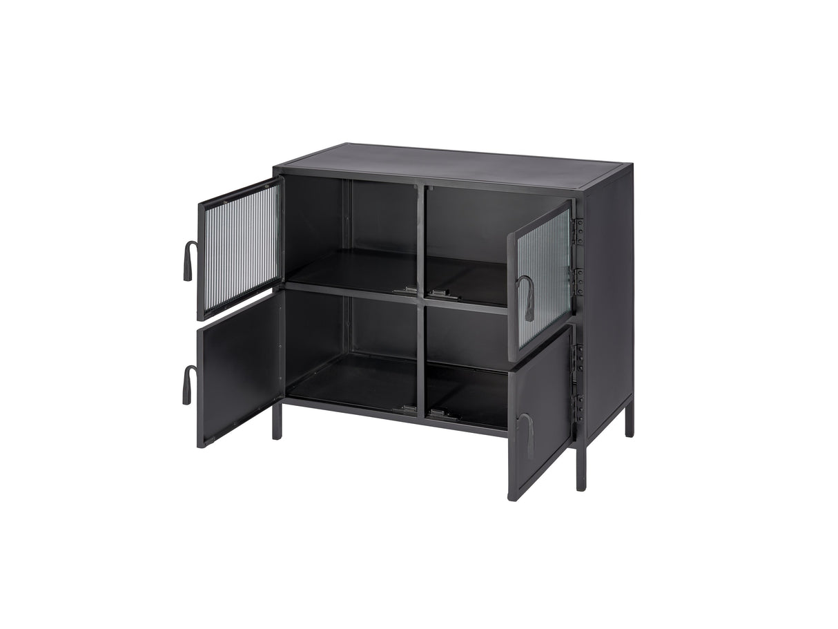 Jamie Young Vitrino 4 Door Iron Side Table