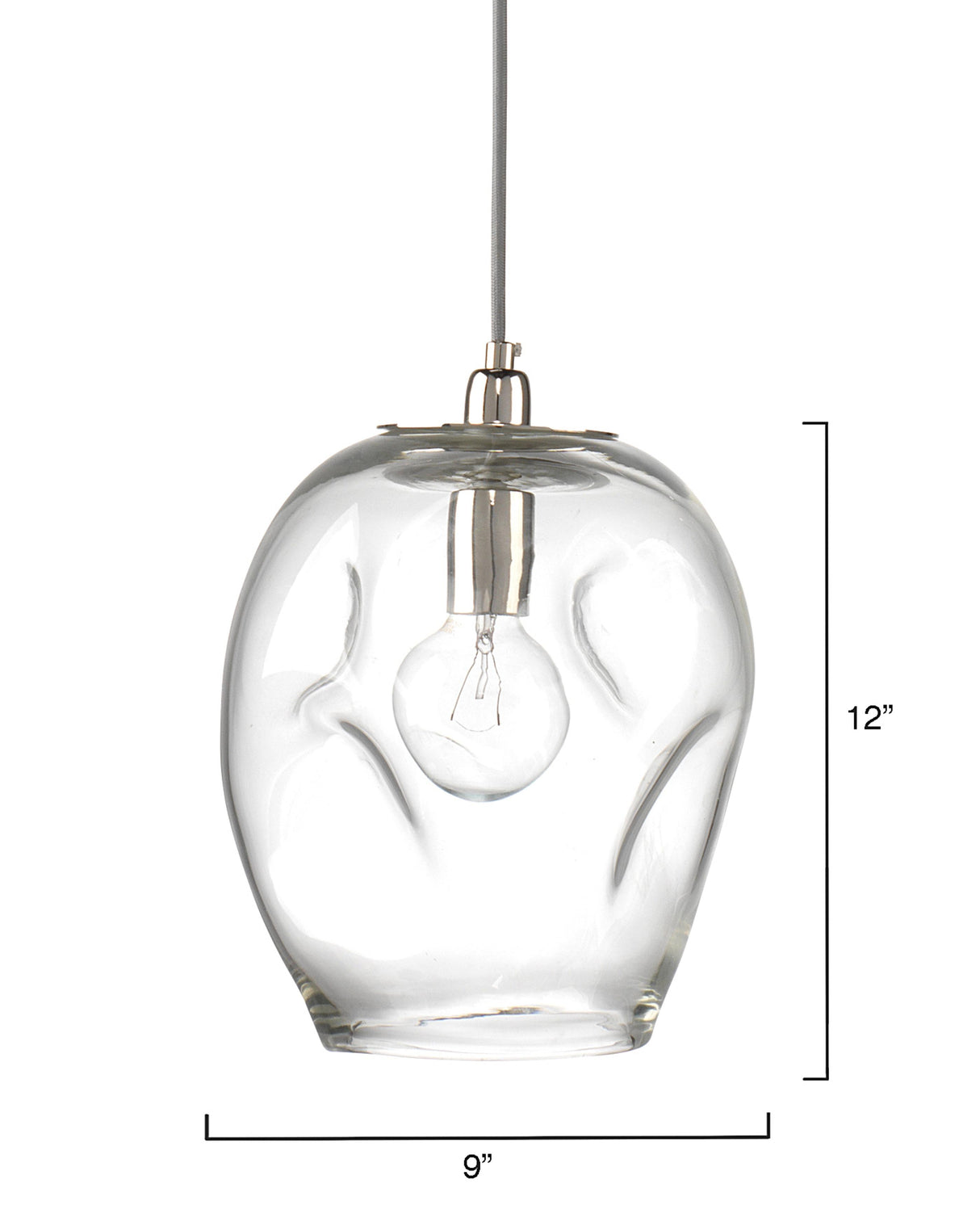 Jamie Young Dimpled Glass Pendant, Clear