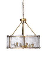 Jamie Young Glenn Large Round Metal 6-Light Chandelier, Antique Brass