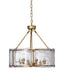 Jamie Young Glenn Large Round Metal 6-Light Chandelier, Antique Brass