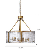 Jamie Young Glenn Large Round Metal 6-Light Chandelier, Antique Brass