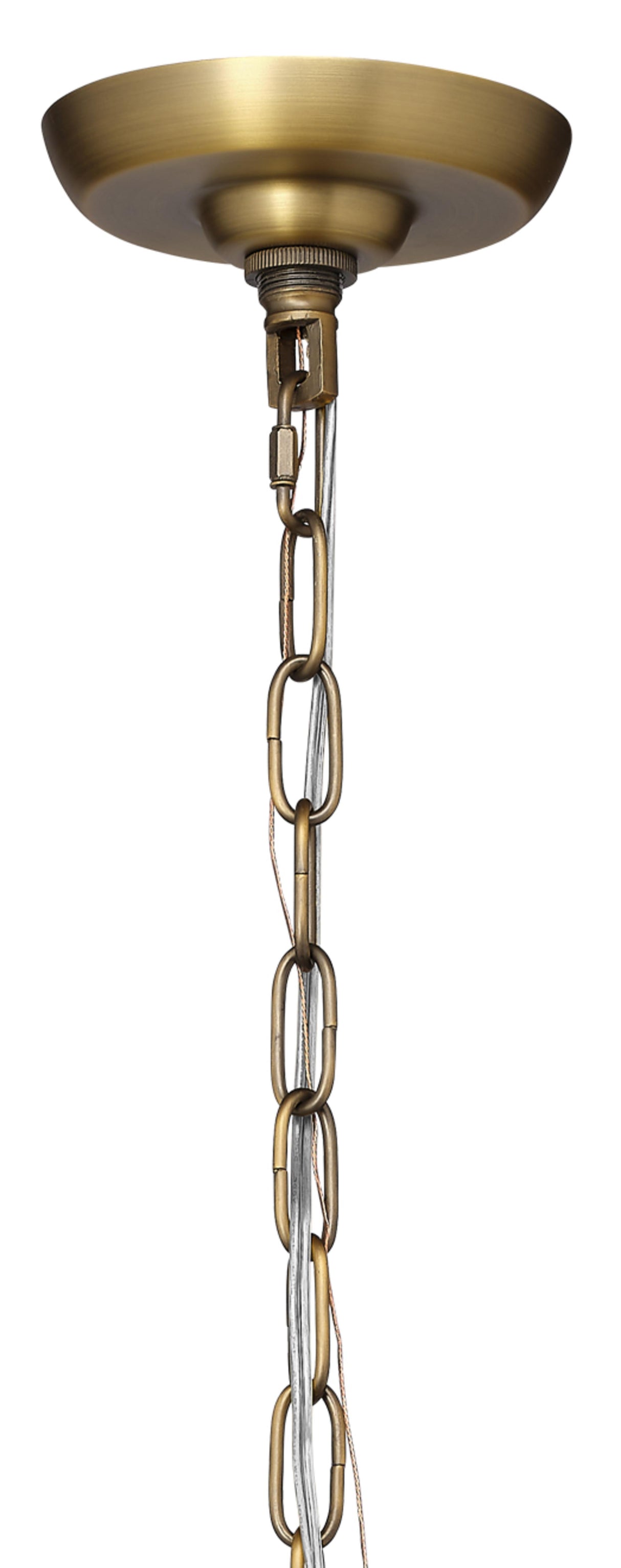 Jamie Young Glenn Large Round Metal 6-Light Chandelier, Antique Brass