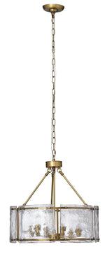 Jamie Young Glenn Large Round Metal 6-Light Chandelier, Antique Brass