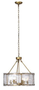 Jamie Young Glenn Large Round Metal 6-Light Chandelier, Antique Brass