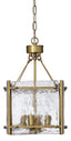 Jamie Young Glenn Small Square Metal 4-Light Chandelier, Antique Brass