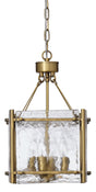 Jamie Young Glenn Small Square Metal 4-Light Chandelier, Antique Brass