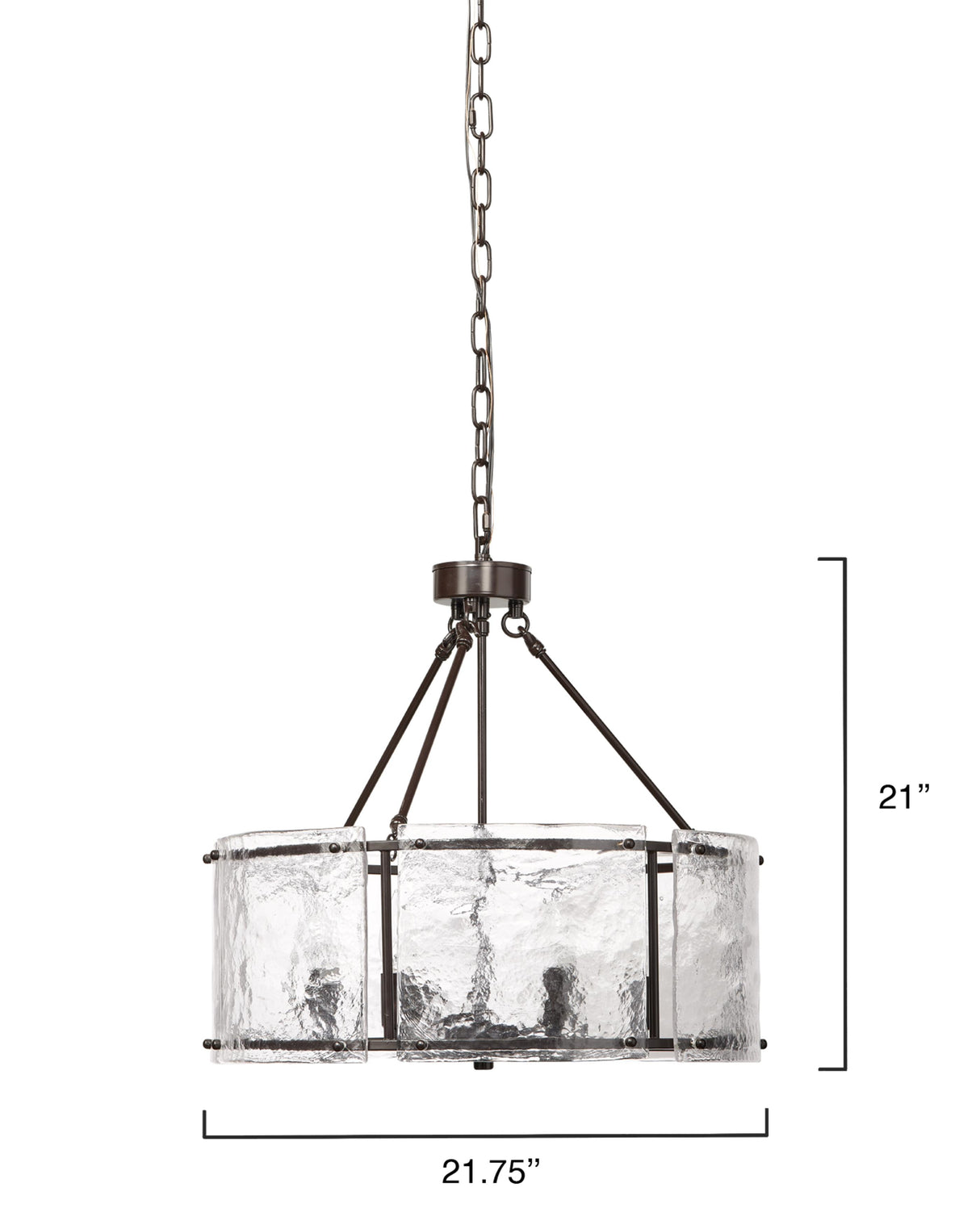 Jamie Young Glenn Large Round Metal 6-Light Chandelier, Bronze