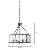 Jamie Young Glenn Large Round Metal 6-Light Chandelier, Bronze