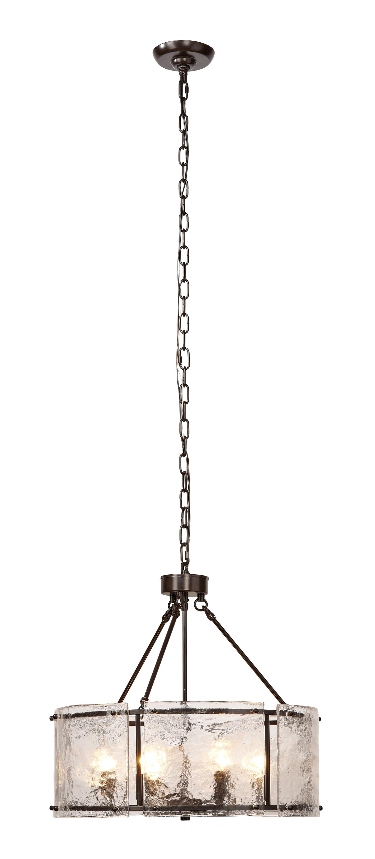 Jamie Young Glenn Large Round Metal 6-Light Chandelier, Bronze