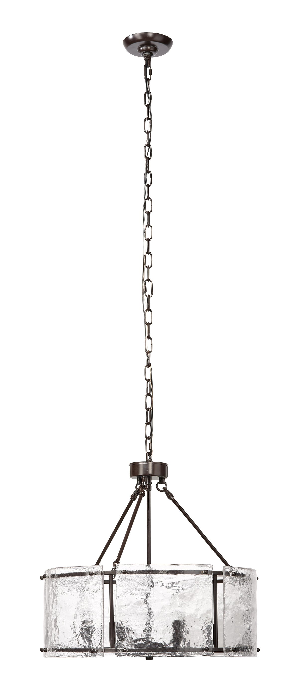 Jamie Young Glenn Large Round Metal 6-Light Chandelier, Bronze