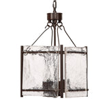 Jamie Young Glenn Small Square Metal 4-Light Chandelier, Bronze