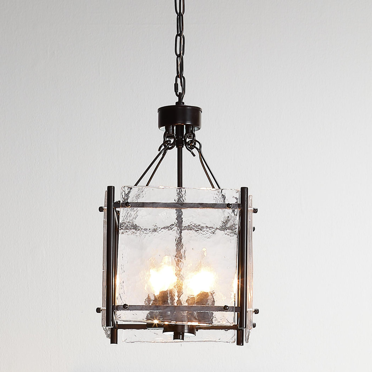 Jamie Young Glenn Small Square Metal 4-Light Chandelier, Bronze
