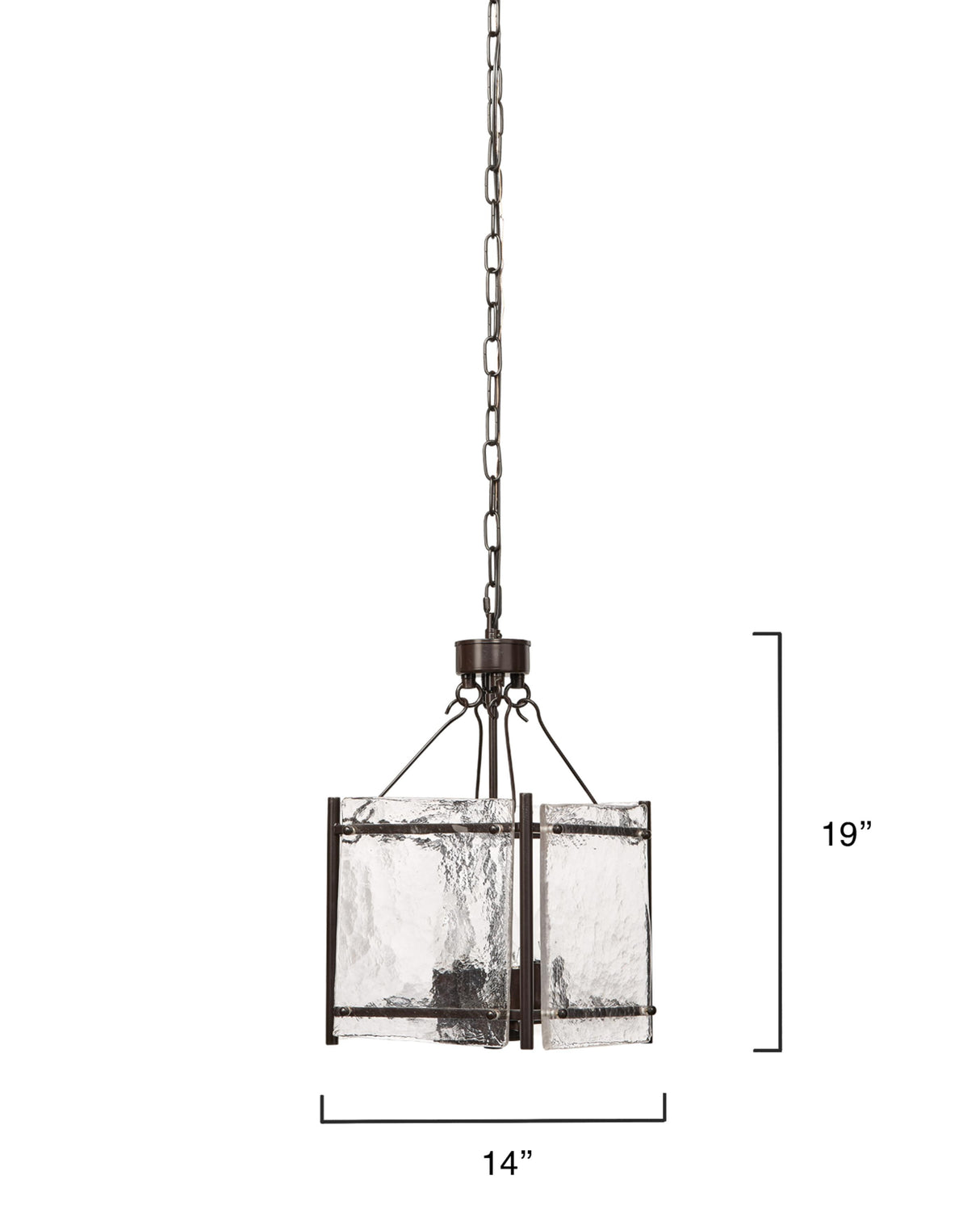 Jamie Young Glenn Small Square Metal 4-Light Chandelier, Bronze