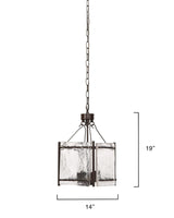 Jamie Young Glenn Small Square Metal 4-Light Chandelier, Bronze