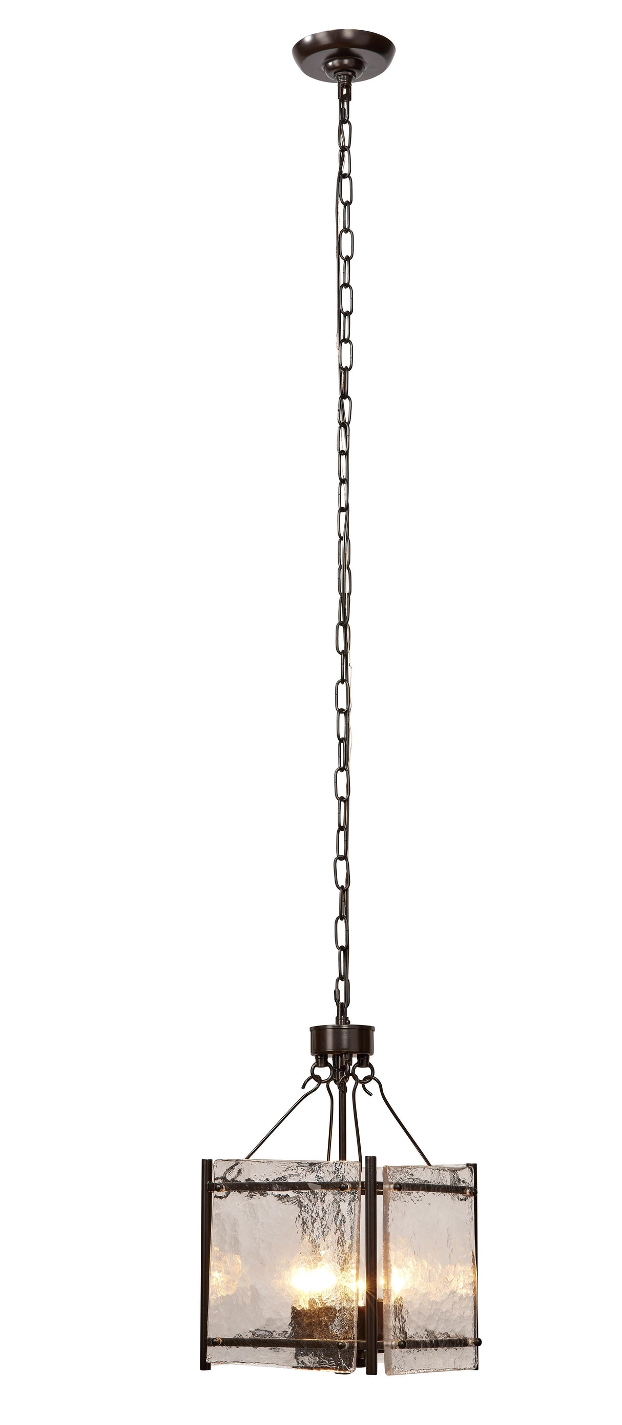 Jamie Young Glenn Small Square Metal 4-Light Chandelier, Bronze