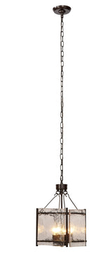 Jamie Young Glenn Small Square Metal 4-Light Chandelier, Bronze