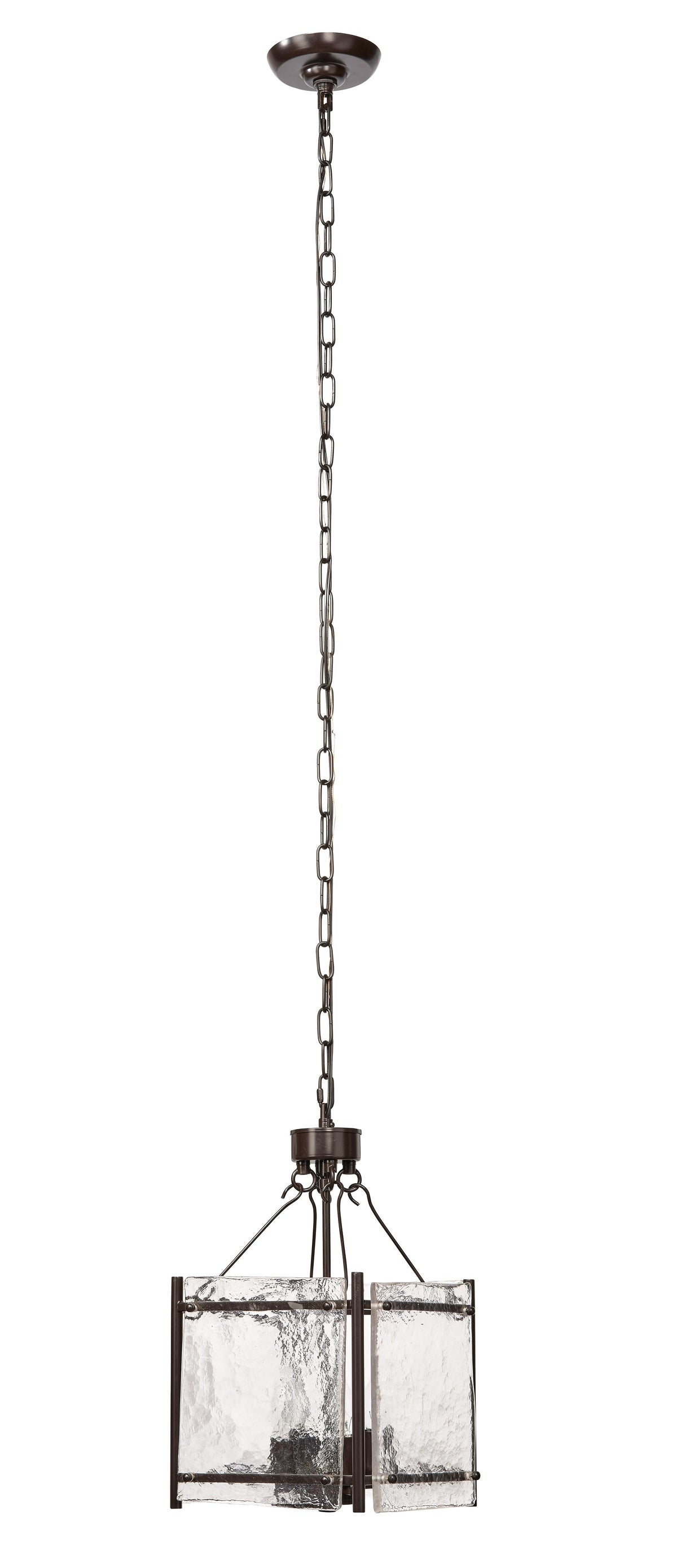 Jamie Young Glenn Small Square Metal 4-Light Chandelier, Bronze