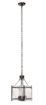 Jamie Young Glenn Small Square Metal 4-Light Chandelier, Bronze