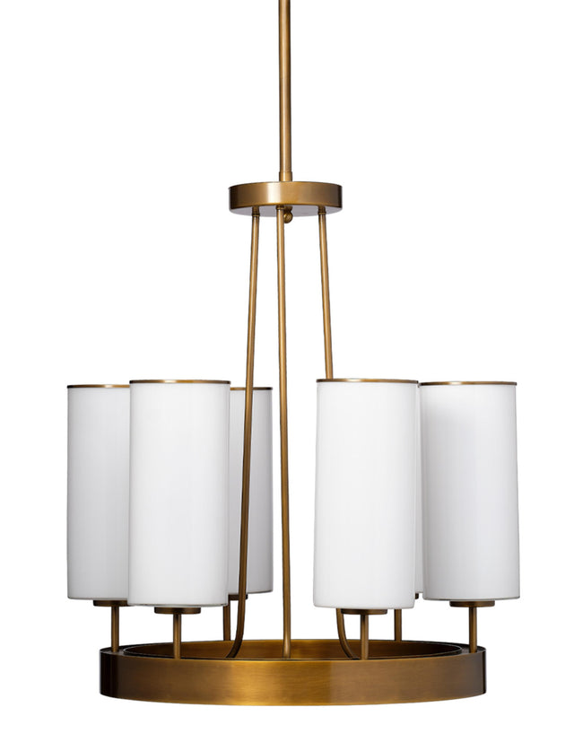 Jamie Young Kingdom Glass 6-Light Chandelier, Antique Brass