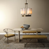 Jamie Young Kingdom Glass 6-Light Chandelier, Antique Brass