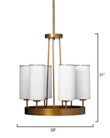 Jamie Young Kingdom Glass 6-Light Chandelier, Antique Brass