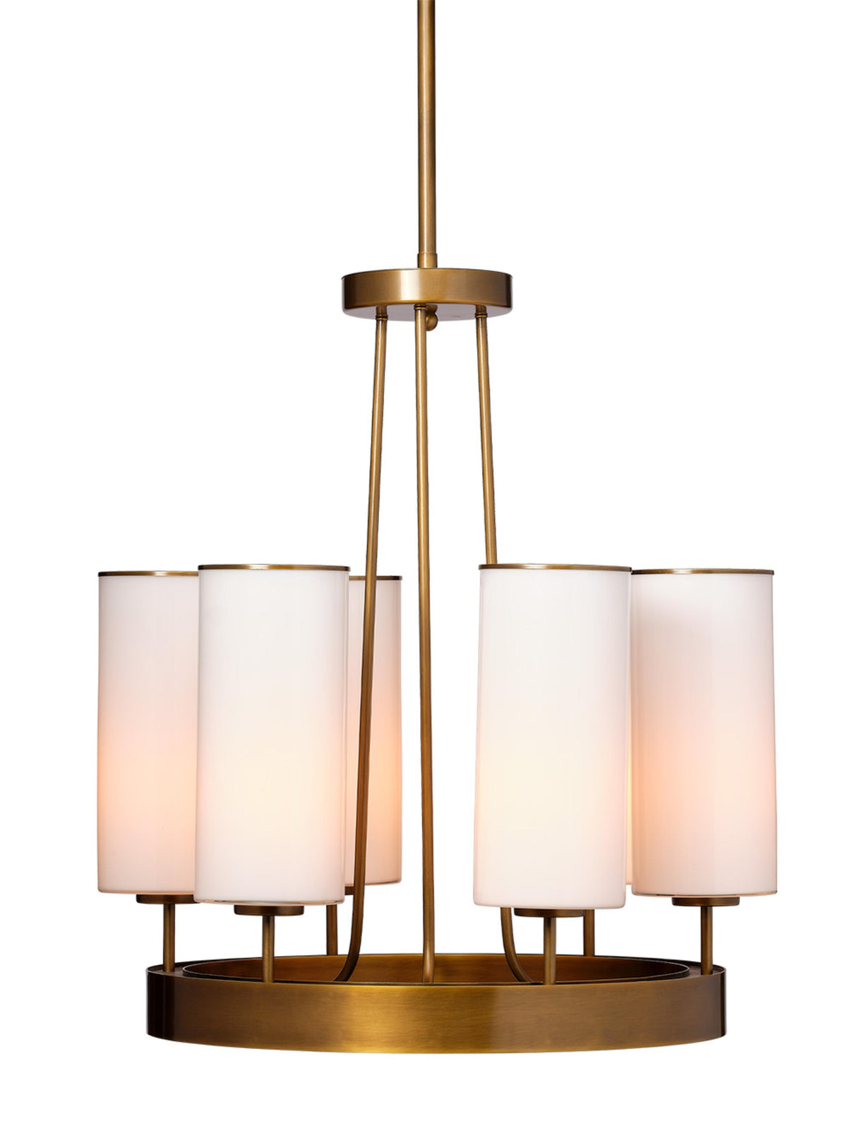 Jamie Young Kingdom Glass 6-Light Chandelier, Antique Brass