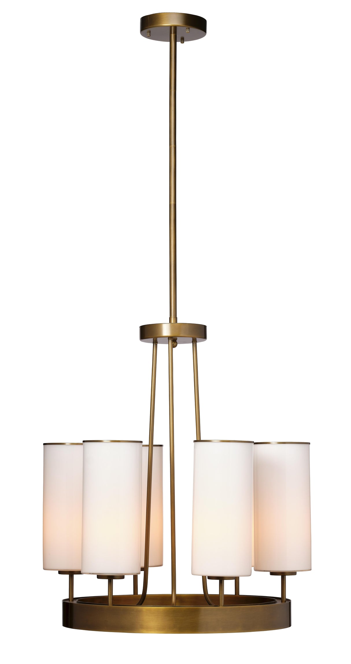 Jamie Young Kingdom Glass 6-Light Chandelier, Antique Brass