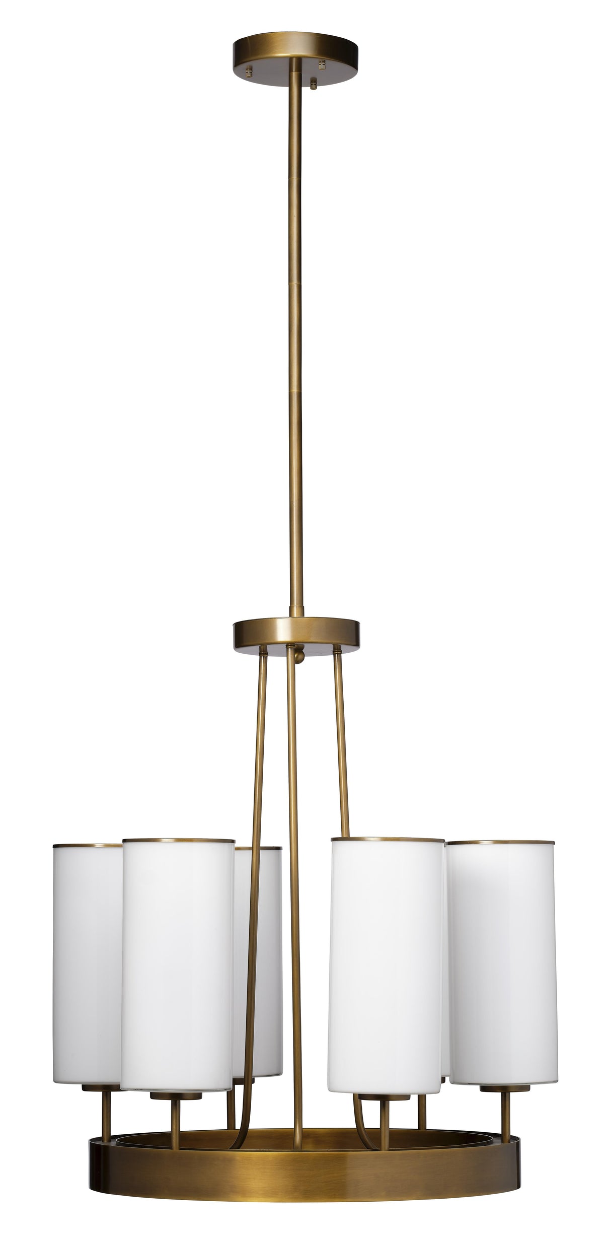 Jamie Young Kingdom Glass 6-Light Chandelier, Antique Brass